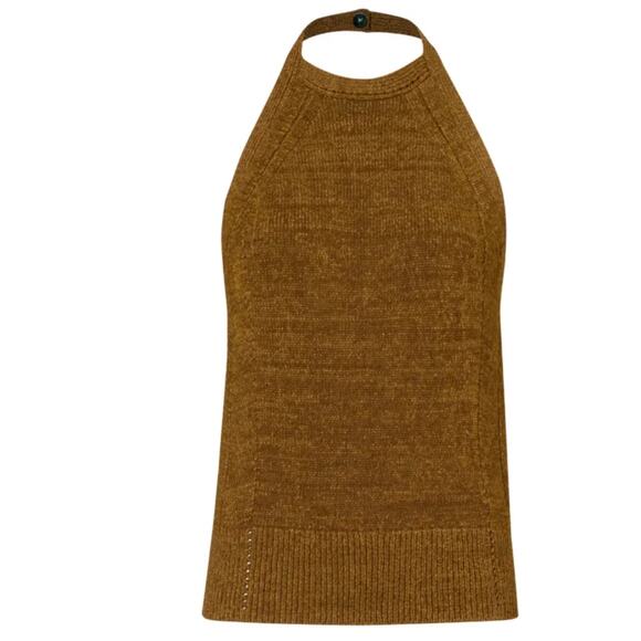 Proenza Schouler Leona Halter Ribbon Knit Top in Ochre S - Picture 5 of 5